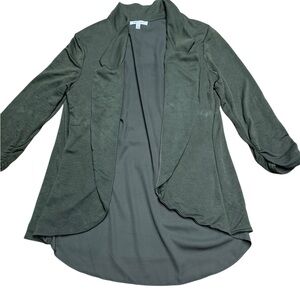 Olive Green Open Front Jacket